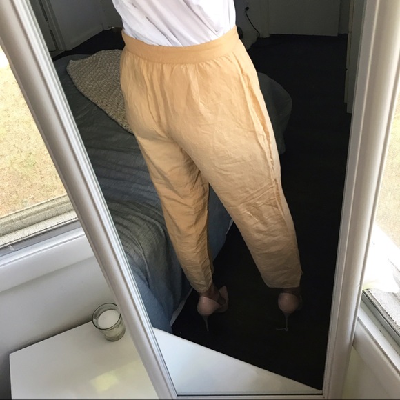 🐪 CAMEL LINEN WIDE LEG HIGH WAIST PANTS! - Picture 6 of 9
